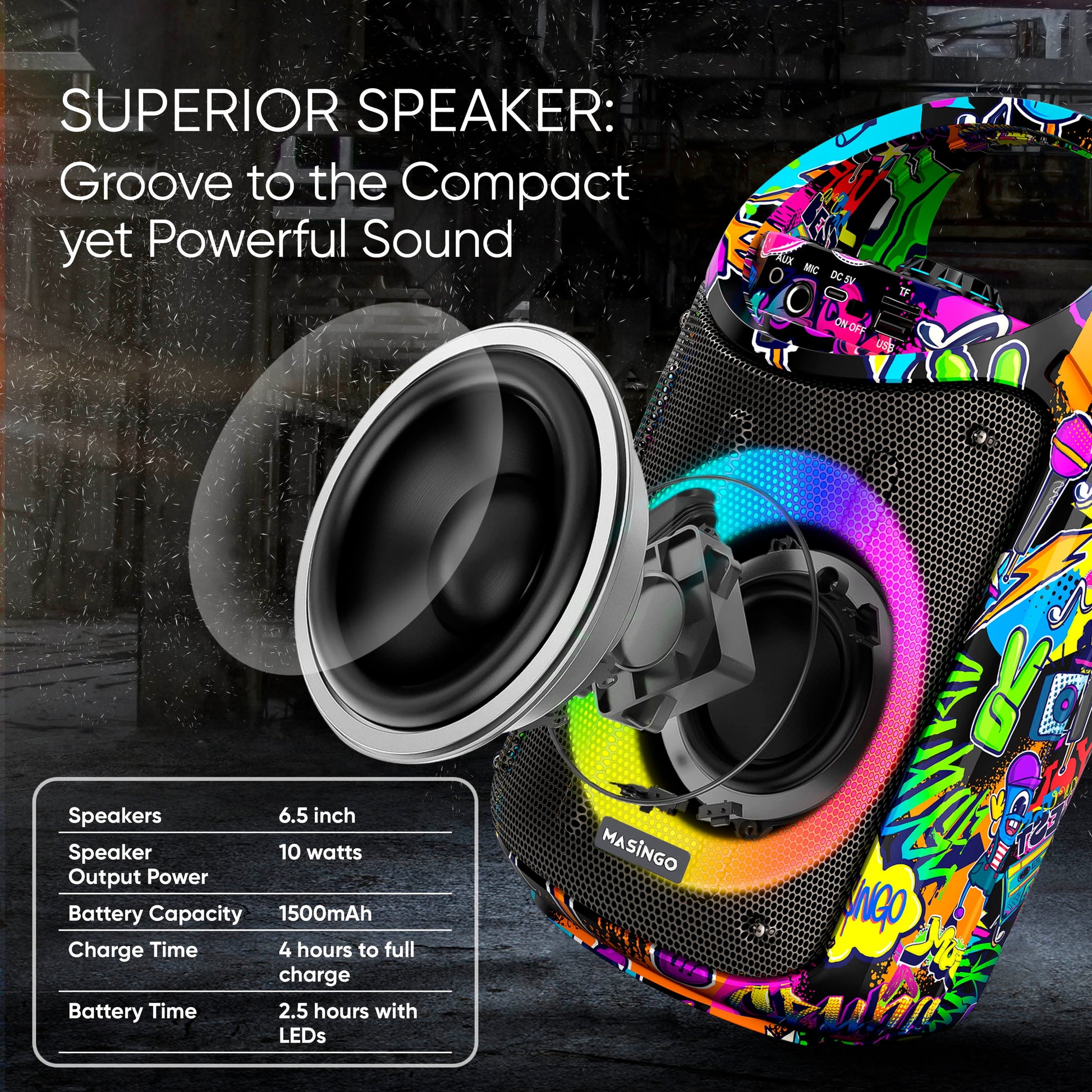 Karaoke Machine for Kids and Adults with 1 Wireless Karaoke Microphone and 1 Wired Mic, PA Portable Speaker System with LED Lights, Supports TF Card/Usb, AUX/MIC In, TWS for Home Party, Burletta C10