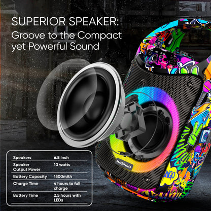 Karaoke Machine for Kids and Adults with 1 Wireless Karaoke Microphone and 1 Wired Mic, PA Portable Speaker System with LED Lights, Supports TF Card/Usb, AUX/MIC In, TWS for Home Party, Burletta C10