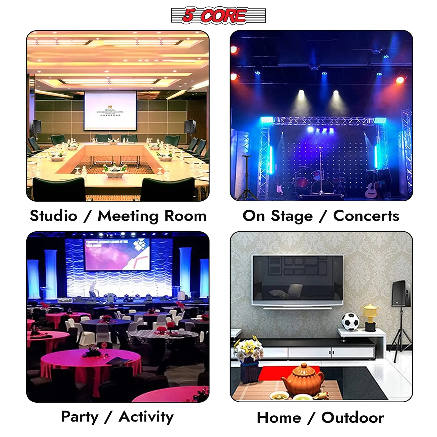 5Core Speaker Stand Tripod Tall Adjustable 72 Inch DJ Pole Mount Studio Monitor Stands SKY BLUE 1 PK