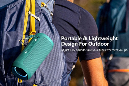 Bluetooth Portable Speaker, Waterproof, Wireless, 20W, 20H Playtime, Teal, New