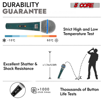 5Core XLR Microphone Dynamic Mic Karaoke Singing Studio Microfono Handheld Mics
