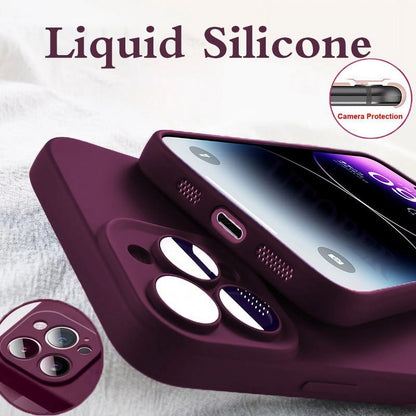 New Phone Case for Iphone 15 14 13 11 12 Pro Max Mini X XS Max 15 plus Silicone Solid Color Fall and Collision Protection Cover