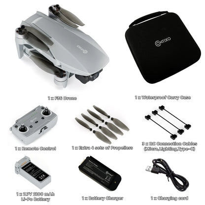 F36 GPS Mini Drone with Camera, 4K UHD, 3-Axis Gimbal, RC Quadcopter, Brushless Motor, Foldable Design, FPV, Auto Return & Smart Features, Beginners & Enthusiasts - Silver