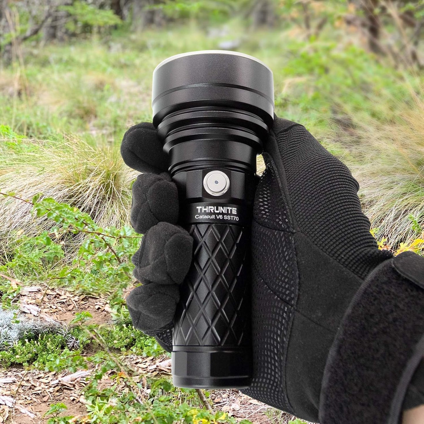 Catapult V6 SST70 USB-C Rechargeable Flashlight, 2836 Lumens, 692M Long Beam Distance, High-Performance LED Searchlight for Tactical, Camping, and Hiking, Black, Cool White - CW