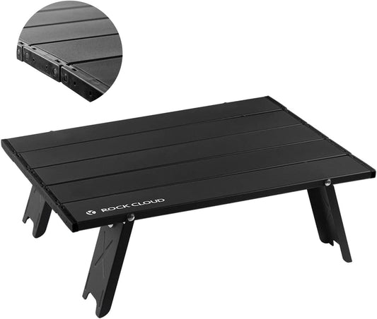 Folding Beach Table Aluminum Portable Camping Table Ultralight, Black