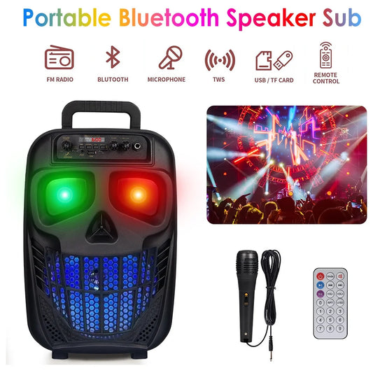 1500W Portable Bluetooth Speaker Woofer Heavy Bass Sound System Party & Mic