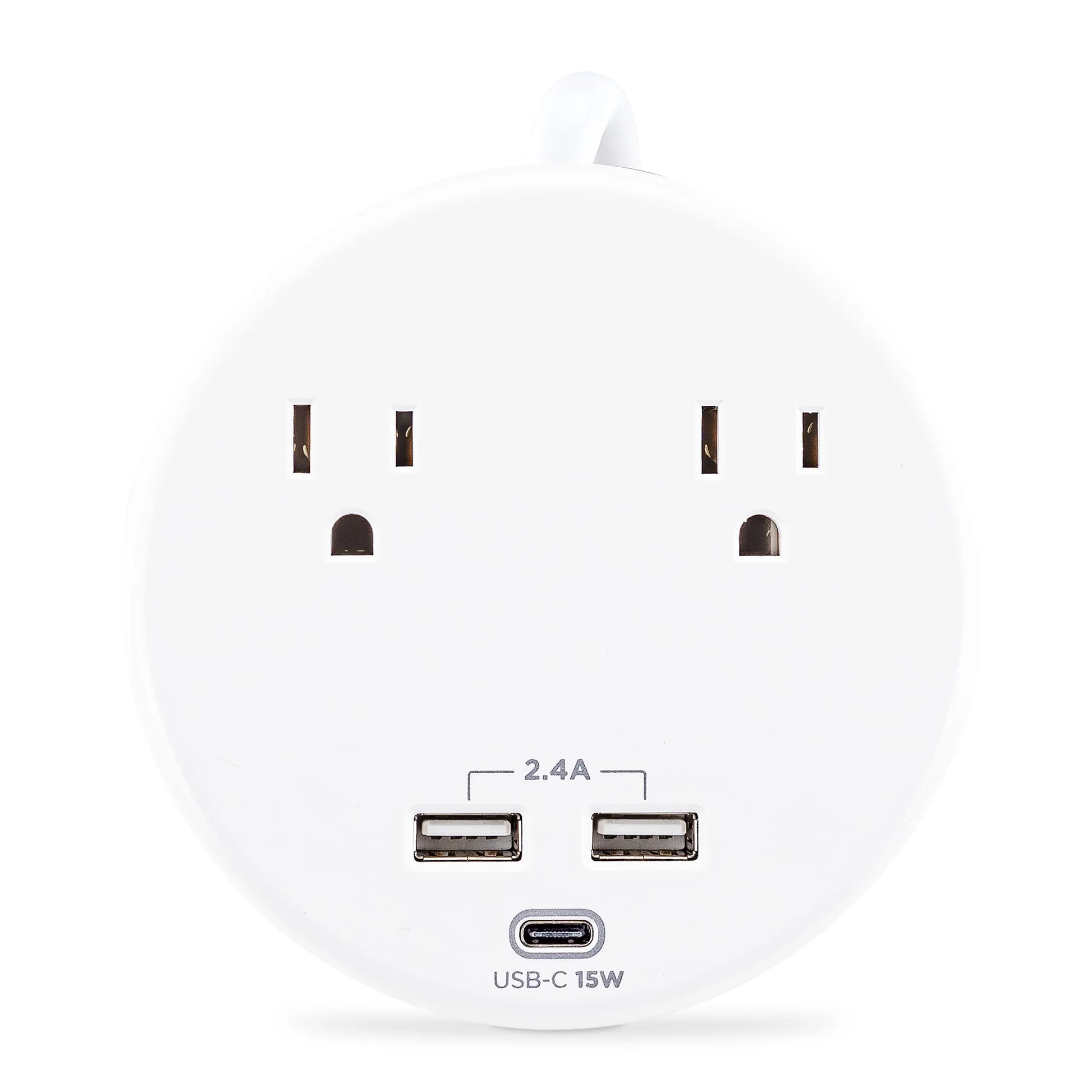 P205UC - 500 Joule White Surge Protector with 2 Outlets, 3 USB Ports and 5 Ft Cord