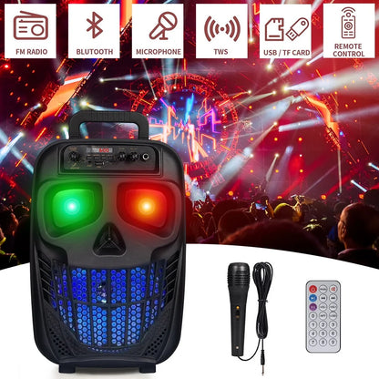 1500W Portable Bluetooth Speaker Woofer Heavy Bass Sound System Party & Mic